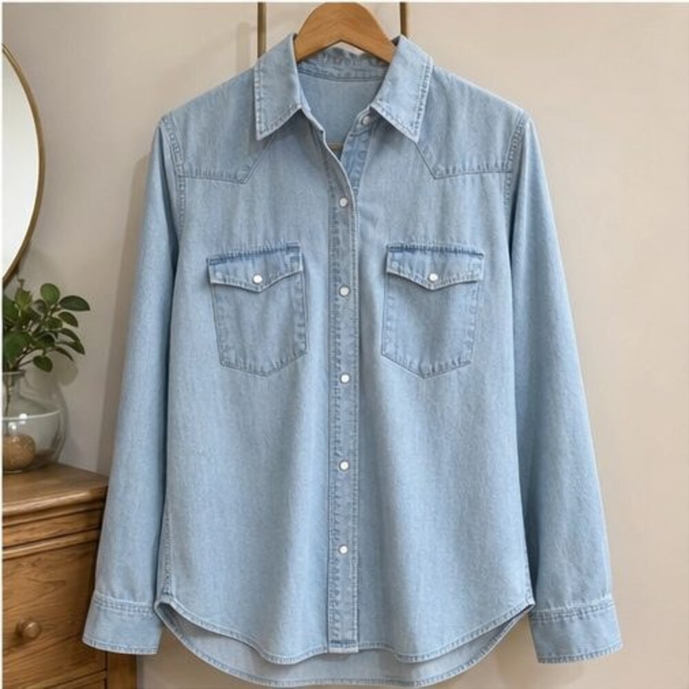 Blue Smocked Top